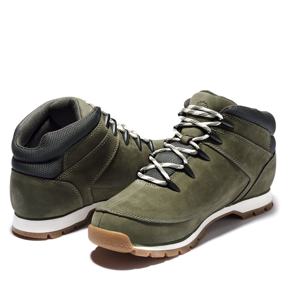 Timberland Mens Hiker Boots Euro Sprint Mid - Olive - India SE9170452